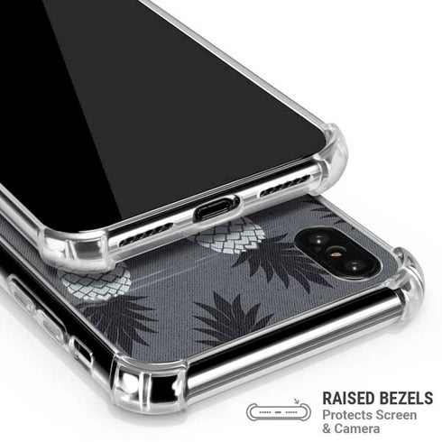 Black and White Pineapples iPhone XS Max Clear Case